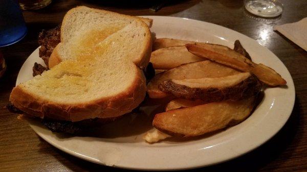 Steak sandwich with fries