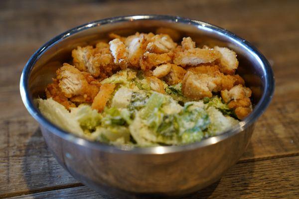 Caesar Salad with Crispy Chicken