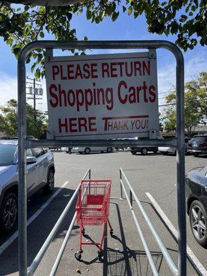 Please return shopping carts here, thank you!