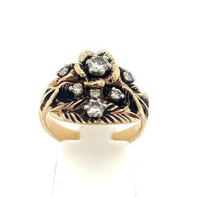 An precious antique ring set with natural diamonds.