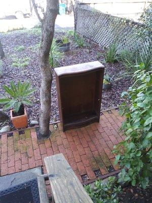 Antique shelves left out in the rain (refused to load in truck)