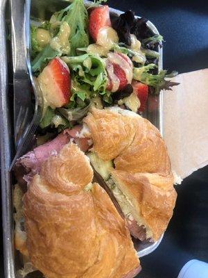 Fresh Deli Sandwich with Strawberry Salad