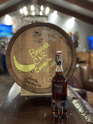 One of the rum barrels that finished batch 1