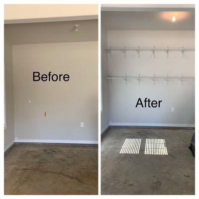 Garage shelving installation