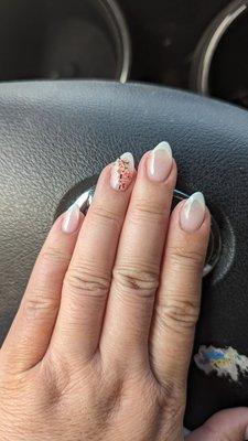 French Manicure with Cherry Blossom