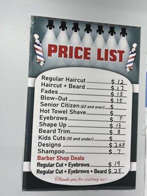 Price list