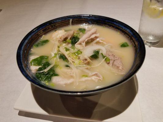 Noodle soup with beef pork shrimp wheat noodles