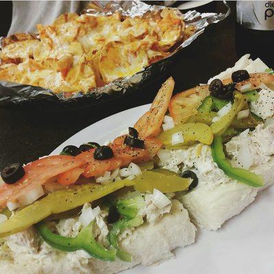 Buffalo Chicken Nachos, Chicken Salad Italian