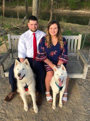 The Agent Maranda with her family. Husband Ethan and Two pups. Tidus & Aurora