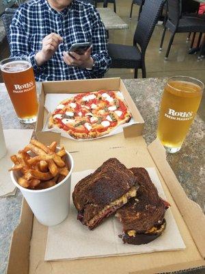 Craft Beer on Tap, Margherita Pizza, Reuben Sandwich and Fries...All purchased in-house and enjoyed in the new Solarium at Roth's Vista.