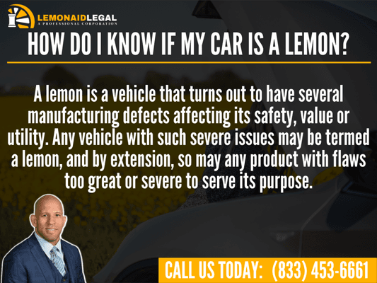 Do you think your car is a lemon but not 100% sure. Give me a call today. Your CA Lemon Lawyer