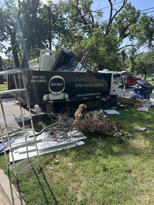 Efficient debris cleanup by Junksternaut Junk Removal in Wichita, KS.