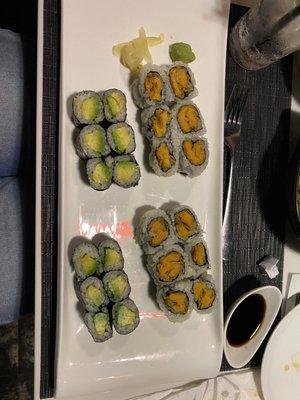 Avocado Roll & Sweet Potato Tempura Roll