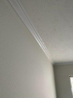 finger marks from caulk on the trim