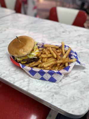 Triple Challenge Burger With Fries