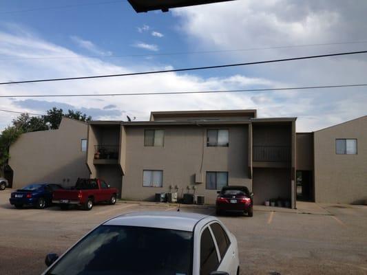 Back side of the "adobe" style apartments! These are really nice inside.