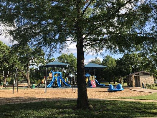 Brand new baseball themed playground and easily accessible restrooms!