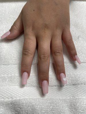 Matte finished on soft pink nails by Milan Nails