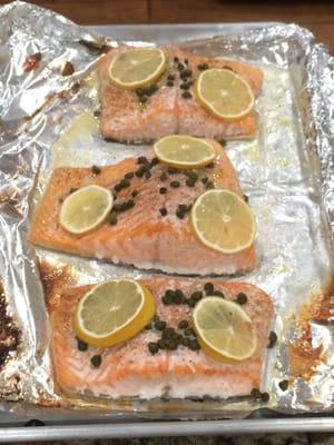 Simple Roasted Salmon...a big hit to make for a crowd.