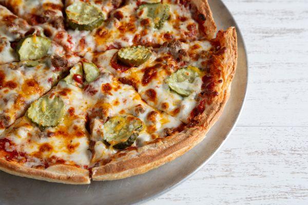 Cheeseburger Pizza on Hand Tossed Crust