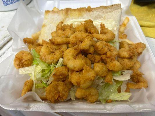 1/2 Shrimp Po Boy Combo