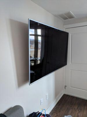 Had the technician install TV in living wall