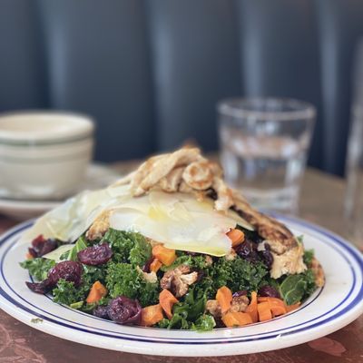 Baby Kale dried cranberries, roasted root vegetables, shaved pecorino, lemon vinaigrette