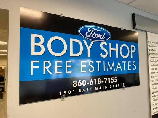 Torrington Ford now has access to Torrington Auto Body, that provides free estimates, quality work, and over 85 years of combined experience