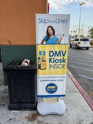 DMV kiosk near the registers