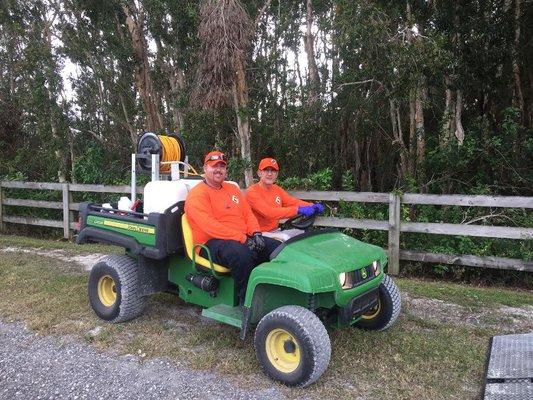 Adam and Ignacio in Marsh Pond Farm. Finishing Equestrian Pest Control Services