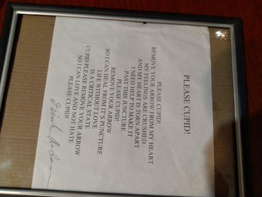 Framed Original Poetry Signed