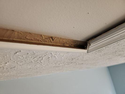 The is my attic door trim that was damaged while Mr. Raoof was entering attic multiple. The actual door was damage split in half.. 2 pic