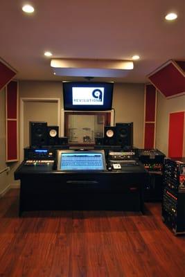 The control room at the studio