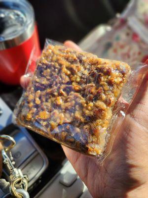 Good sized honey pecan bar