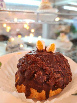 Easter special Bunny chocolate cream puff.