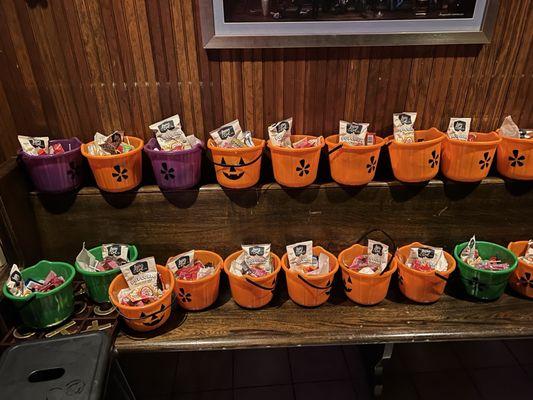 Yelp themed trick or treat baskets