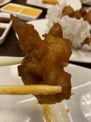 This is supposed to be tempura fried and it wasn't it was a plain batter. Disappointing and very salty.