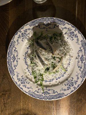 Arugula salad with boquerones