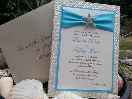 Starfish bling with pearlized pebble paper