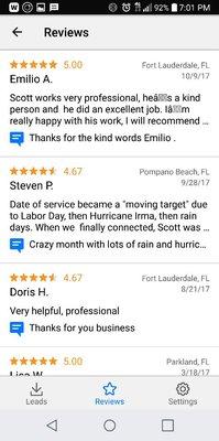 Some recent reviews from our customers