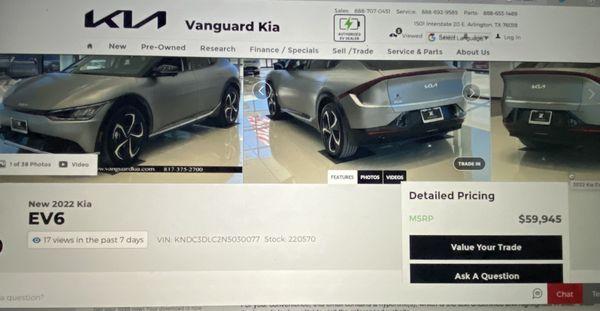 Dealer web page