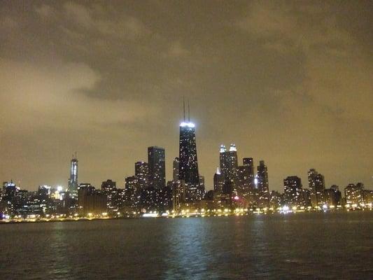 View from Mystic Blue at night.