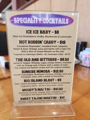 Specialty cocktails