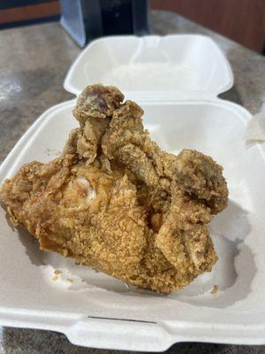 Great deli fried chicken  crispy and meaty