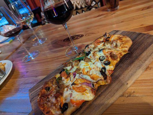 Supreme Flatbread for $11.49 (hh). Maryhill Cab Franc for $12.50.