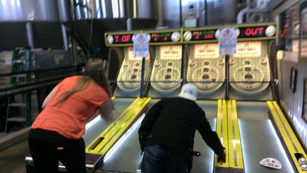 Skee ball at Oskar Blues' Tasty Weasel tasting room!