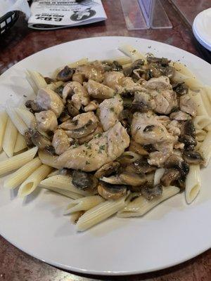 Chicken Marsala on Ziti