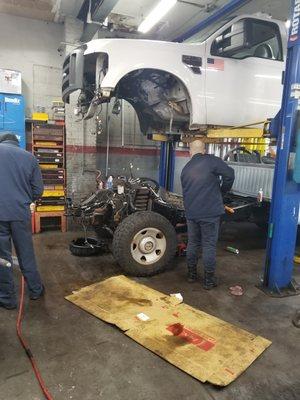 Ford diesel engine removal, rebuild  and reinstall