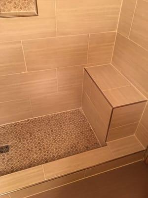 Finished grouting custom shower.