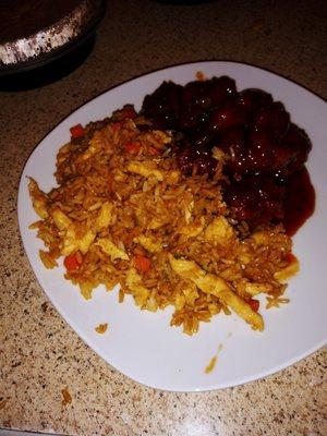 Chicken Fried Rice AND ORANGE CHICKEN.